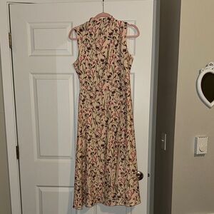 Floral Sleeveless Dress - Cream and Pink